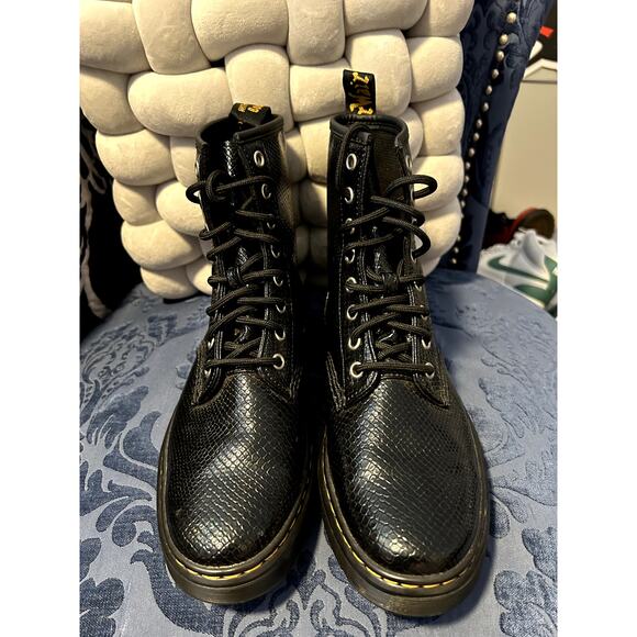 Dr Martens 1460 Crocodile Embossed Black Boots size 8/EU 39 - Picture 4 of 6